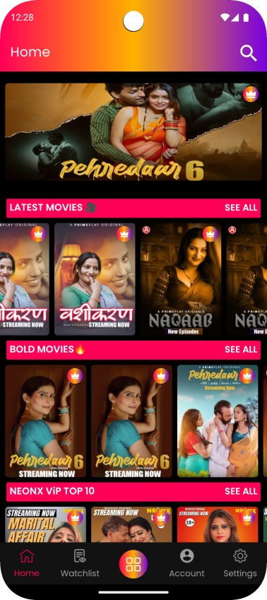 MoodPrime APK Screenshot - Home Page Screen